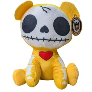 New Yellow Skeleton Plush Toy Stuffed Animal Spooky Puppy Dog Heart Ears Cuddly